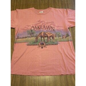 Vtg Oaklawn Turf Club Single Stitch T-shirt 1994 Sz L Sensegal All Over Print